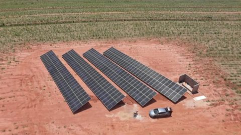 Usina solar em área rural
